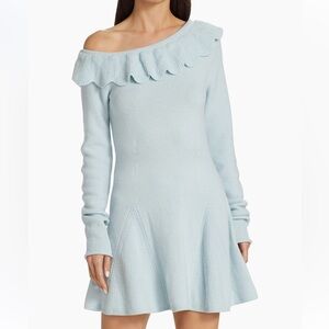 LoveShackFancy Bedine Scallop Cashmere Sweater dress